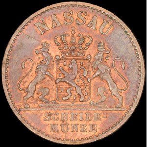 Germany. Nassau 1 Pfennig 1862