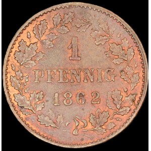 Germany. Nassau 1 Pfennig 1862
