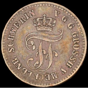 Germany. Mecklenburg Schwerin 1 Pfennig 1872 B