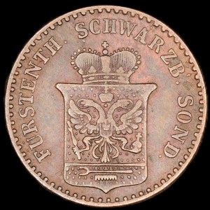 Germany. Schwarzburg Sondershausen 1 Pfennig 1858 A