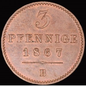 Deutschland. Waldeck-Pyrmont 3 Pfennige 1867