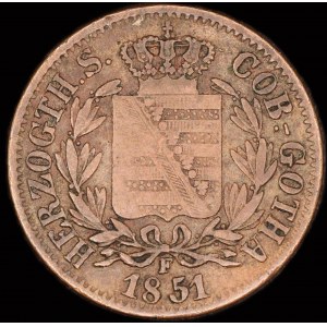 Nemecko. Sasko-Kobursko a Gotha 2 Pfennige 1851