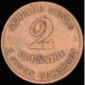 Nemecko. Sasko-Kobursko a Gotha 2 Pfennige 1851