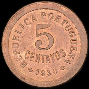Cabo Verde. 5 Centavos 1930