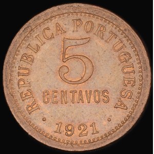 Portugal. 5 Centavos 1921