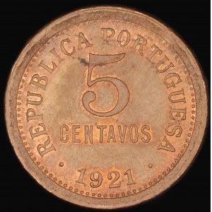 Portugal. 5 Centavos 1921