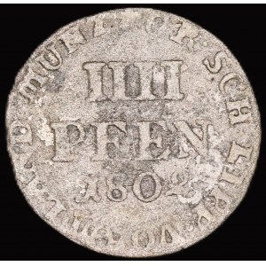 Nemecko. Schaumburg Lippe 4 Pfennig 1802 Striebro