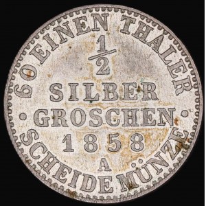 Germany. Schaumburg Lippe 1/2 Silber Groshcen 1858 A Silver