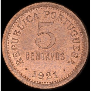 Portugal. 5 Centavos 1921
