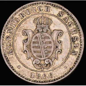 Germany. Saxony 2 Neu Groschen 1866 B Silver