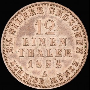 Germany. Schaumburg Lippe 1/12 Taler 1858 A Silver