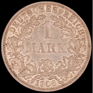 Germany. Empire 1 Mark 1906 F Stuttgart Silver
