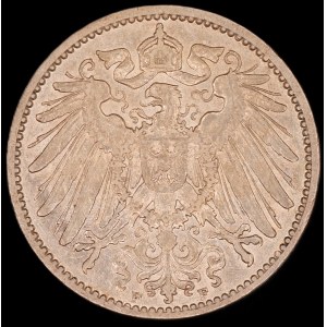 Germany. Empire 1 Mark 1906 F Stuttgart Silver