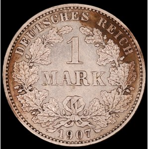 Germany. Empire 1 Mark 1907 E Muldenhuetten Silver