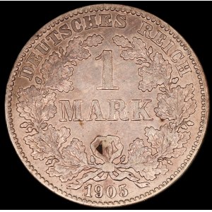 Germany. Empire 1 Mark 1905 G Karlsruhe Silver
