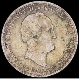 Germany. Saxony 1/6 Taler 1854 Death of August II Silver