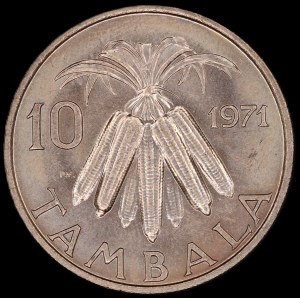 Malawi. 10 Tambala 1971