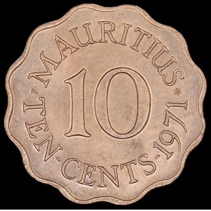 Mauritius. 10 Cents 1971
