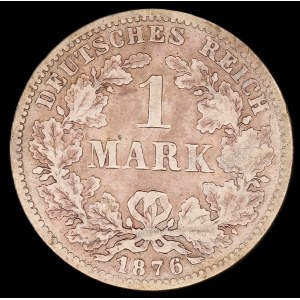 Germany. Empire 1 Mark 1876 F Stuttgart Silver