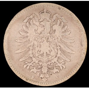Germany. Empire 1 Mark 1876 F Stuttgart Silver