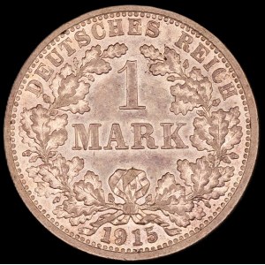 Germany. Empire 1 Mark 1915 F Stuttgart Silver