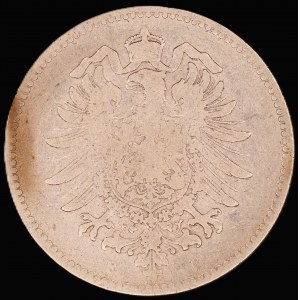 Germany. Empire 1 Mark 1881 F Stuttgart Silver