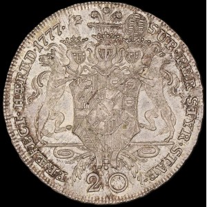 Austria. Windisch-Grätz 20 Kreuzer 1777 Silver