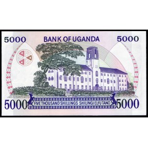 Uganda. 5000 Shillings 1986