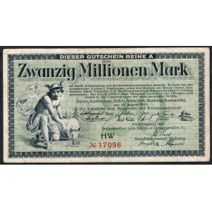 Německo. 20 milionů marek 1923