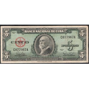 Cuba. 5 Pesos 1960