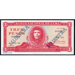 Cuba. Specimen 3 Pesos 1985