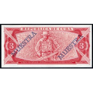 Cuba. Specimen 3 Pesos 1985