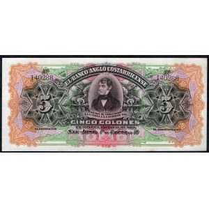 Costa Rica. 5 Colones 1919