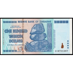Zimbabwe. 100 Trillion Dollars 2008