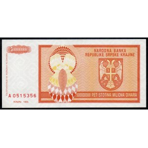 Croatia. 500 Million Dinara 1993