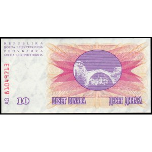 Bosnia and Herzegovina. 10 Dinara 1992