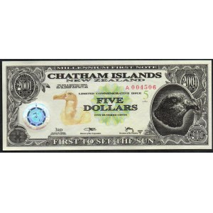 Nuova Zelanda. Isole Chatham 5 dollari 2001