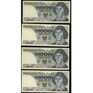 Polska, zestaw: 4 x 1.000 złotych, 2.07.1975