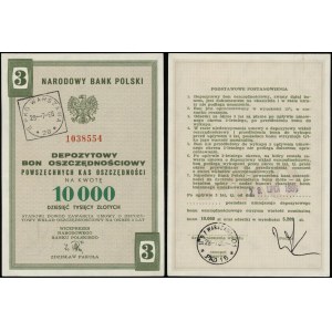 Polska, depozytowy bon oszczędnościowy na kwotę 10.000 złotych, bez daty
