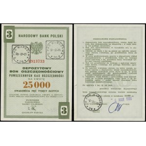 Polska, depozytowy bon oszczędnościowy na kwotę 25.000 złotych, bez daty