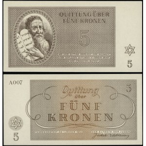 Teresin ghetto in Czech Republic, 5 crowns, 1.01.1943