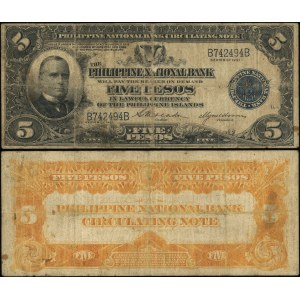 Philippines, 5 pesos, 1921