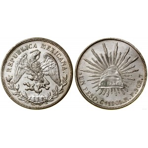 Mexico, 1 peso, 1905 Cn RP, Culiacán