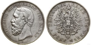 Germania, 5 marchi, 1875 G, Karlsruhe