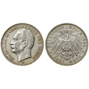 Niemcy, 3 marki, 1909 G, Karlsruhe