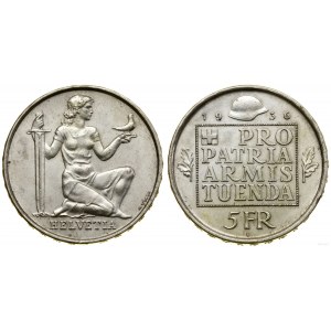 Switzerland, 5 francs, 1936 B, Bern
