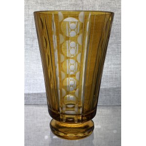 wazonik art deco miodowy