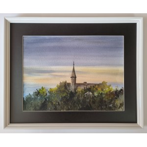 Anna Lenart, View of a village church, 2024