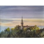 Anna Lenart, View of a village church, 2024