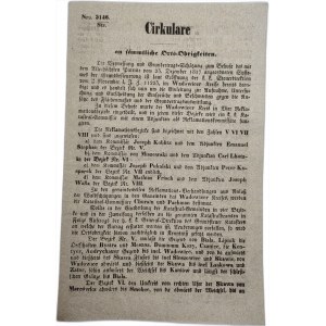 [Podział katastralny, zbiór plonów] Cyrkularz, Okólnik dla diecezji wadowickiej - Wadowice 1854 [ Bystra, Meszna, Biała, Lipnik, Kozy, Kęty, Kaniów, Czaniec]